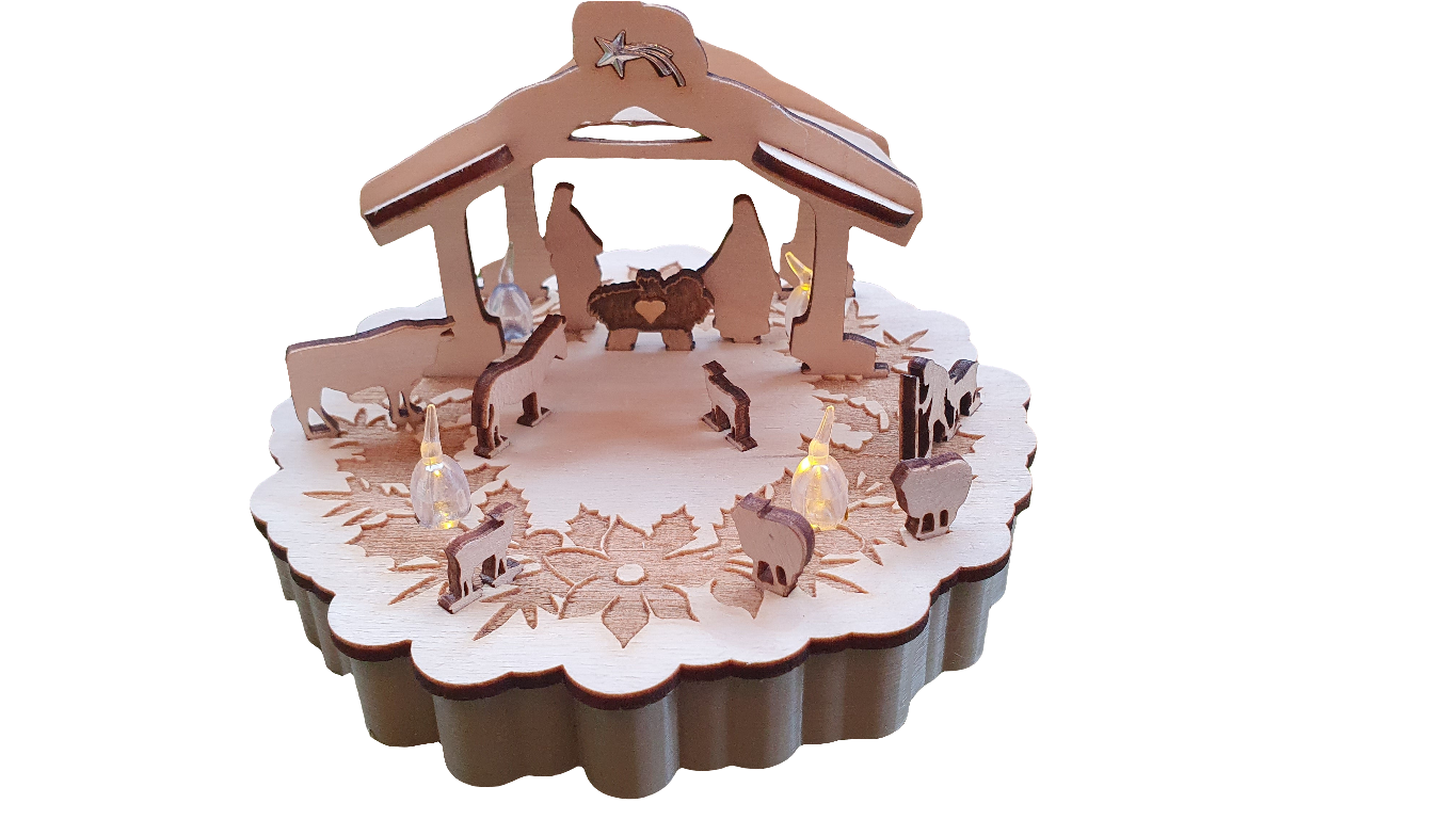 Ringlicht Adventskranz Krippe