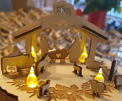 Ringlicht Adventskranz Krippe